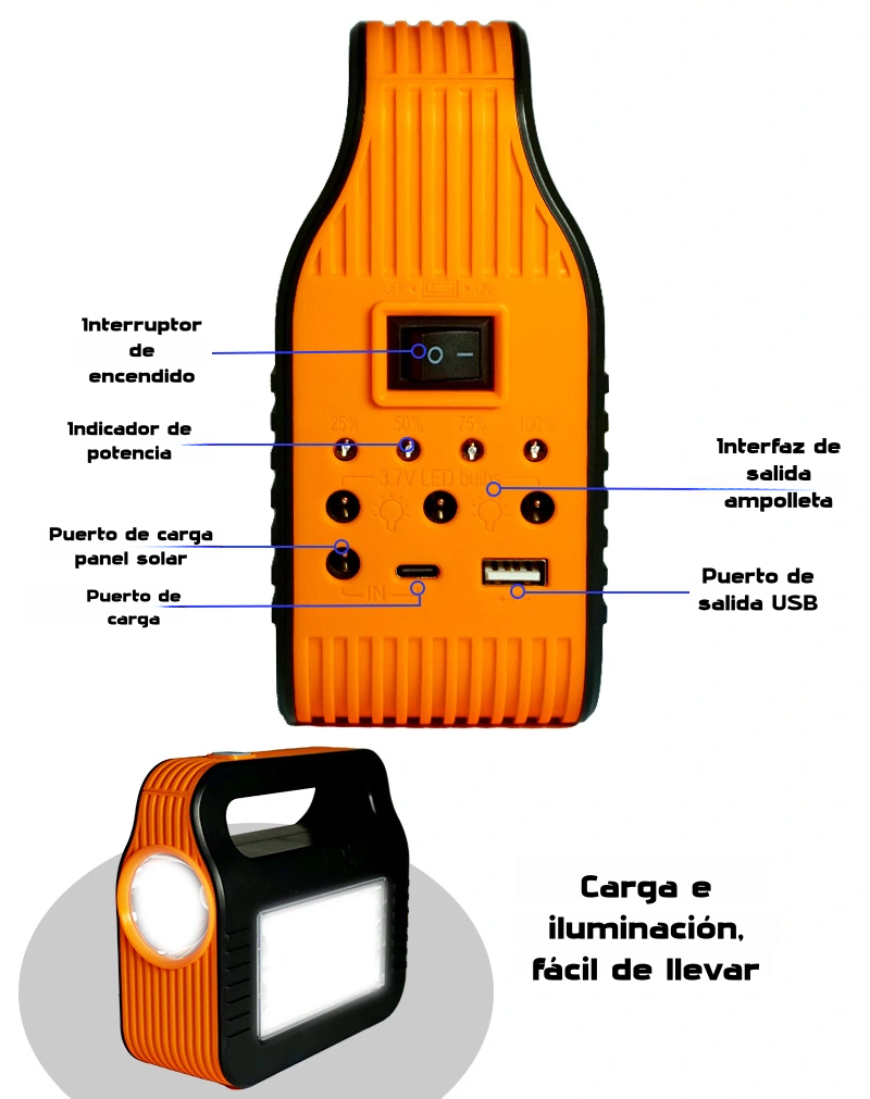 Base de carga con linterna y lámpara integrada - BugaStore