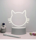 Lámpara LED acrílica de gato con tablero de mensajes reutilizable
